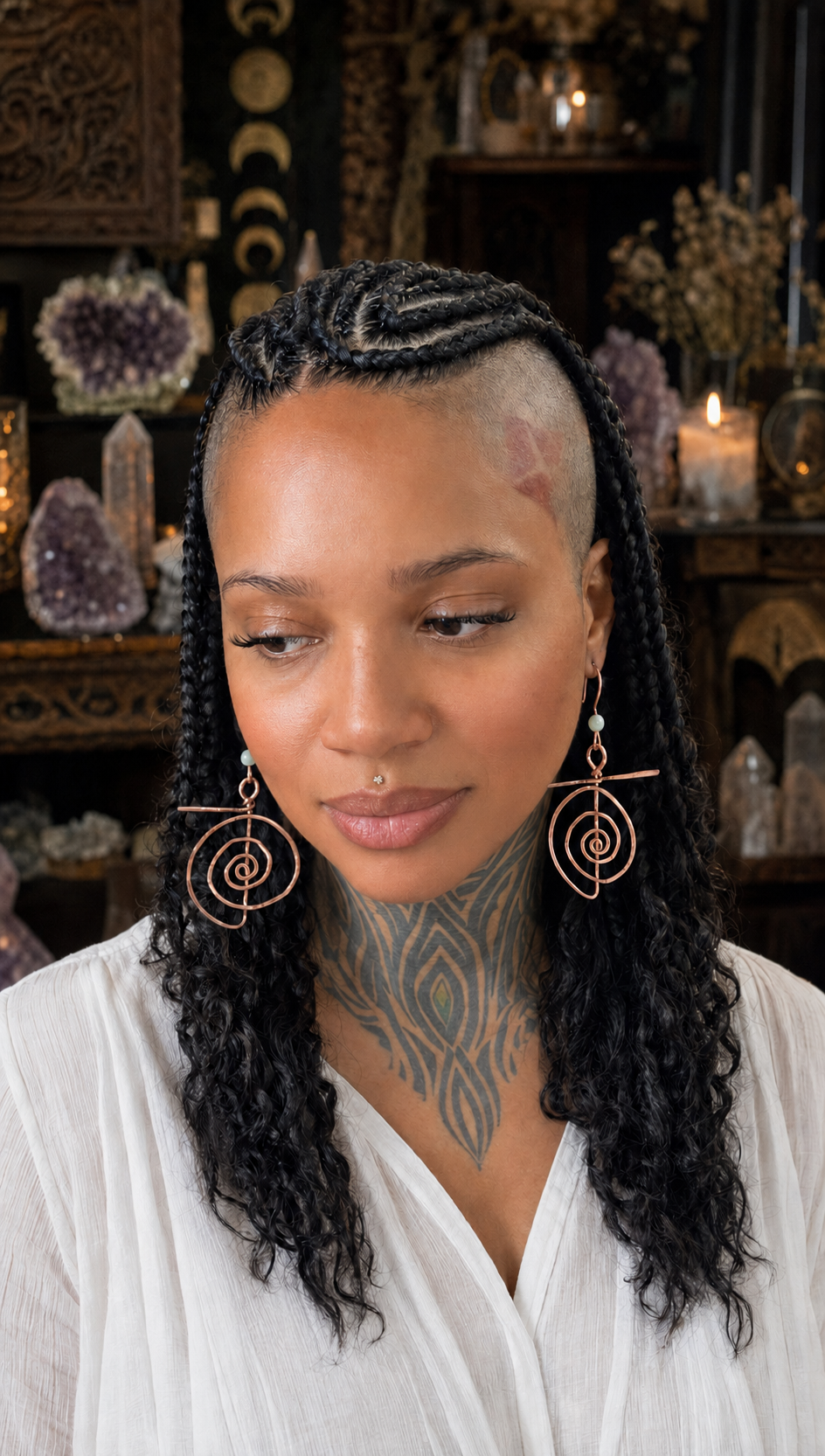 Handcrafted Cho Ku Rei Amazonite Copper Earrings