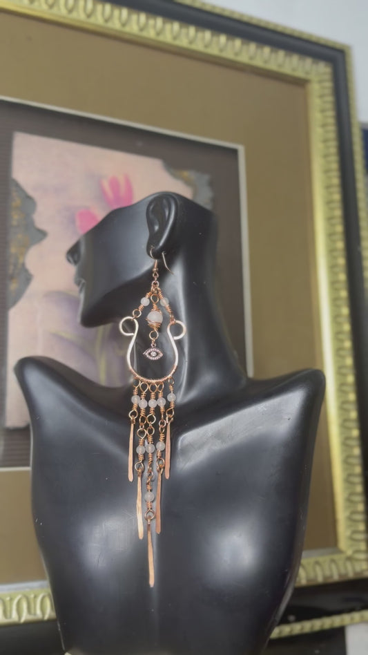 Honey Chime Collection: Rose Quartz w/ Evil Eye